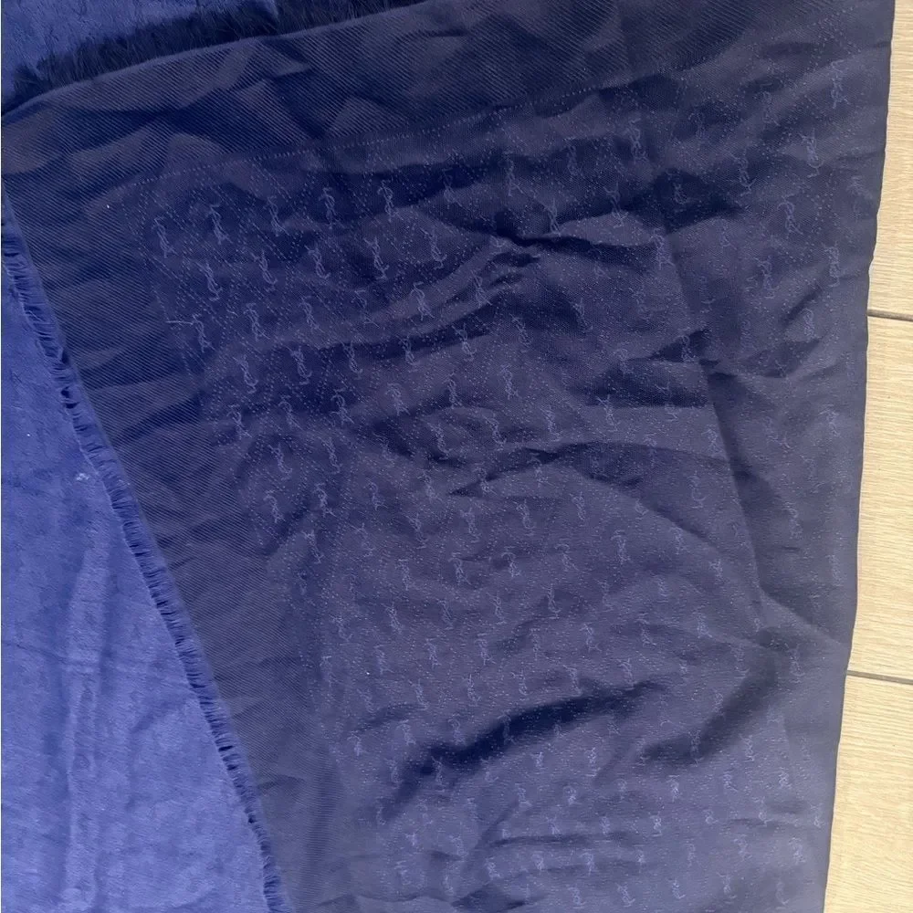 Brand new Saint Laurent Deep Blue double sided scarf / shawl large size